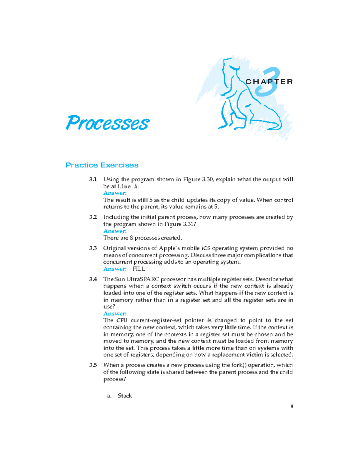 3-web - Solutions - 3 C H A P T E R Processes Practice Exercises 3 ...