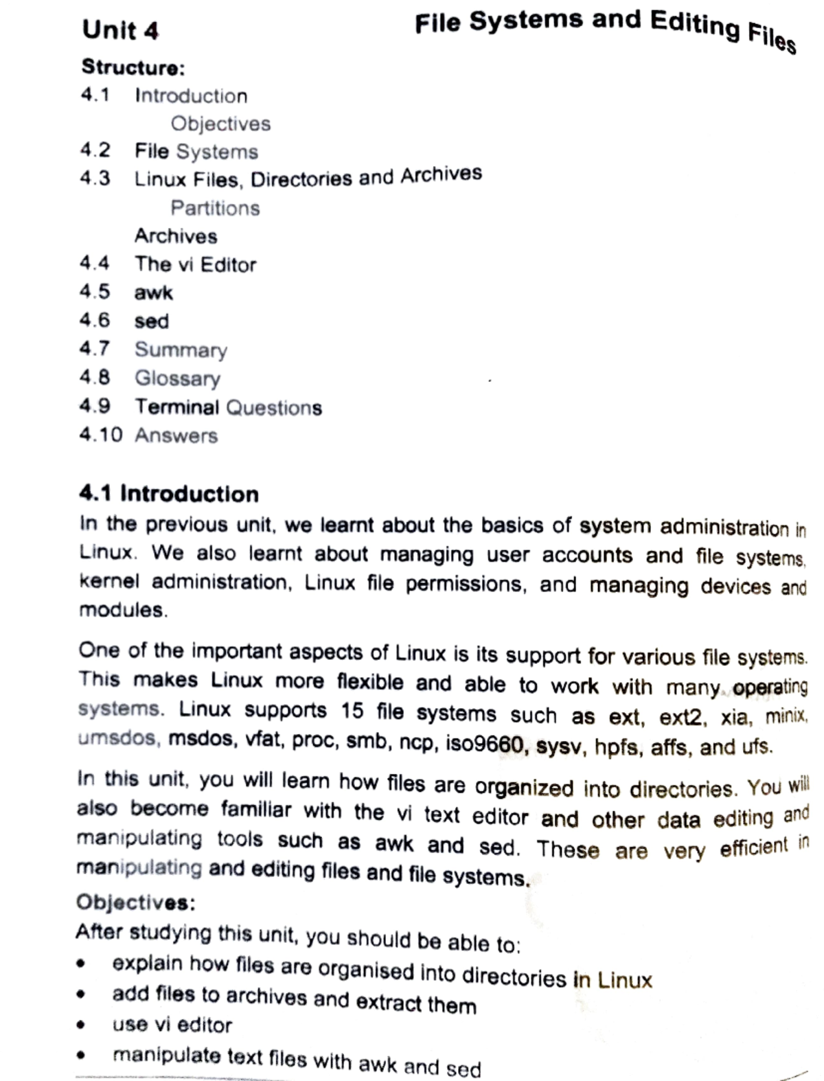 File Systems And Editing files - Linux Operating System - Studocu