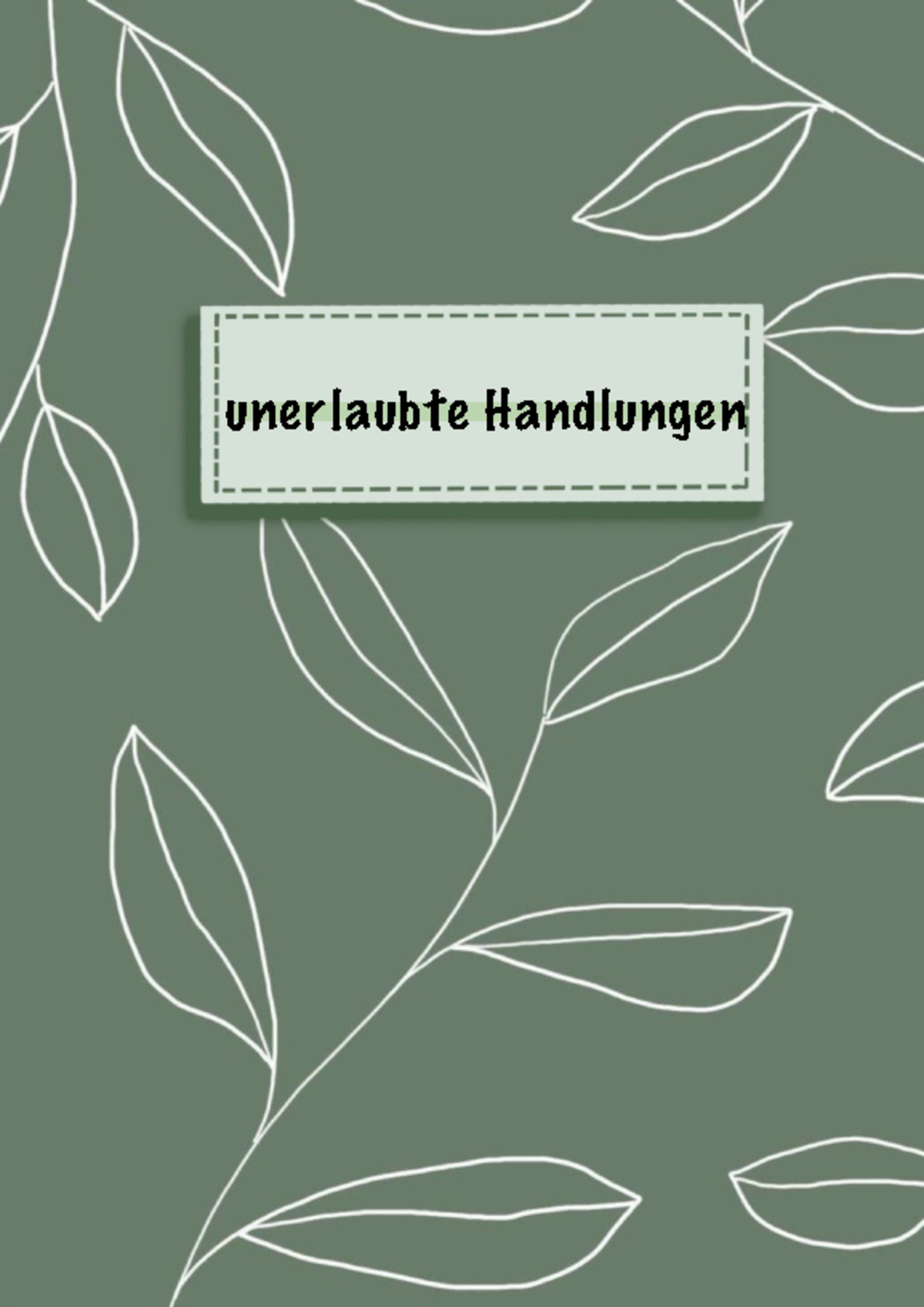 Zusammenfassung § 823 BGB - Unerlaubte Handlungen Deliktischer ...