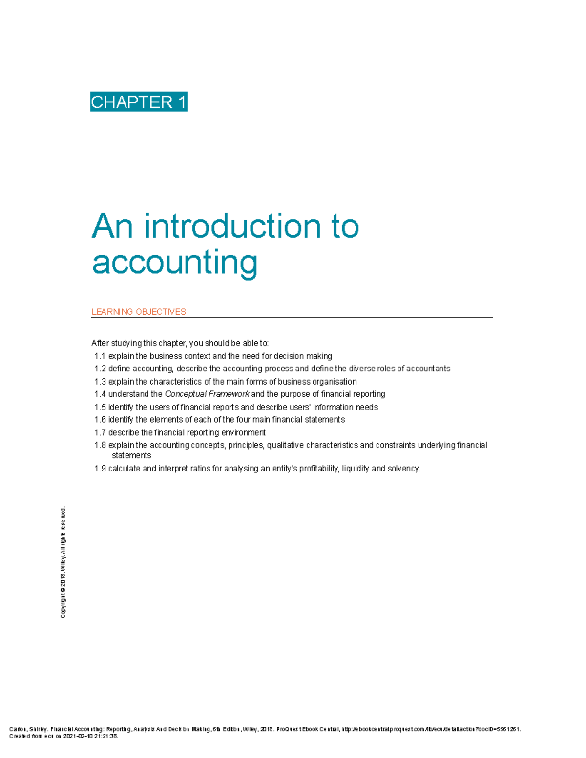 Financial Accounting Reporting Analysis And Decisi - CHAPTER 1 An ...