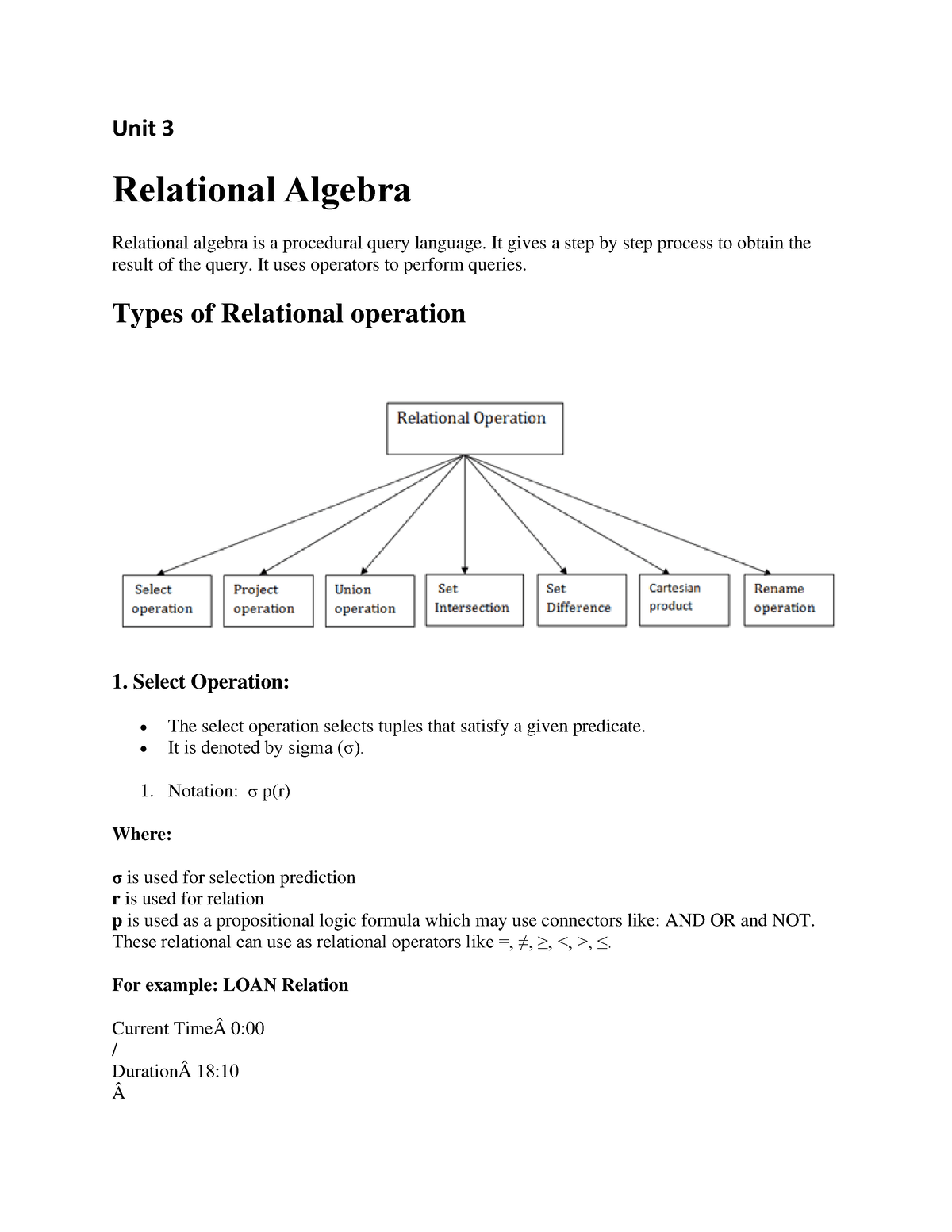 RDBM 351 CS 44 Unit 3 - Lecture Notes - Unit 3 Relational Algebra ...