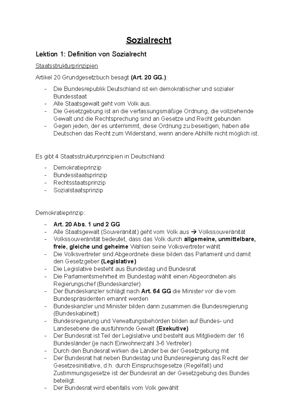 Sozialrecht IU Zusammenfassung - Sozialrecht Lektion 1: Definition von ...