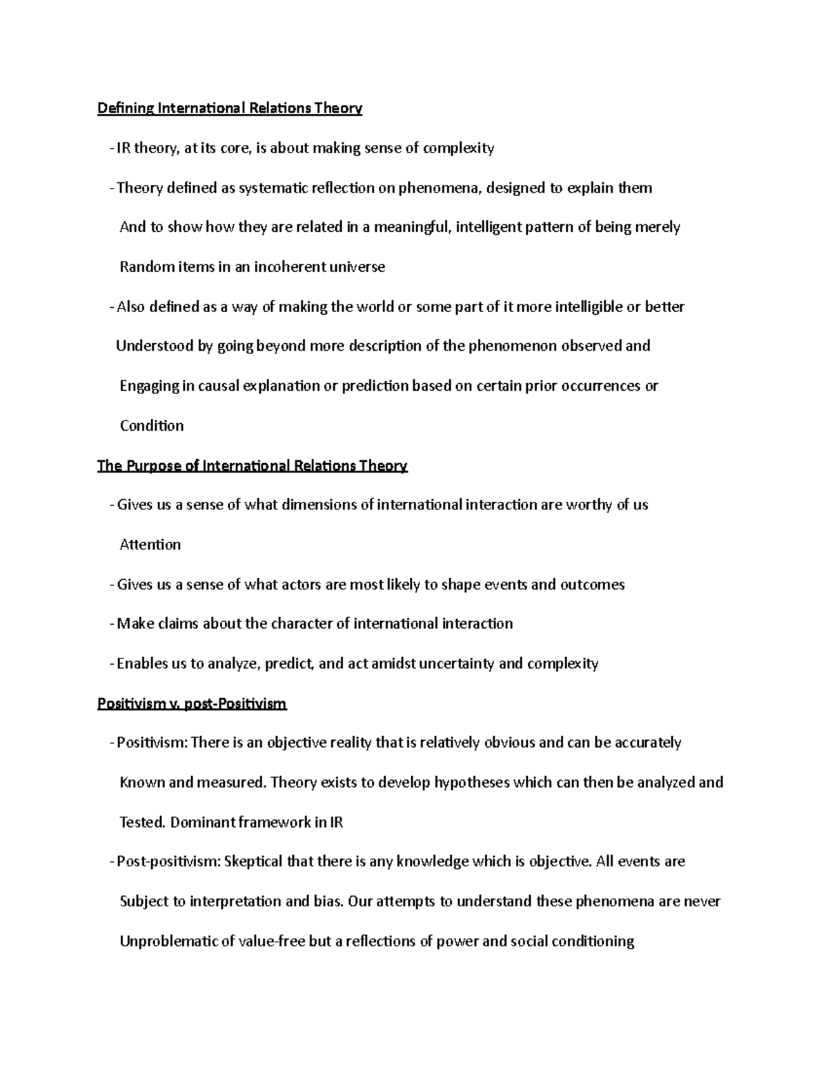 International Relations - Lecture 3 - Defining International Relations ...