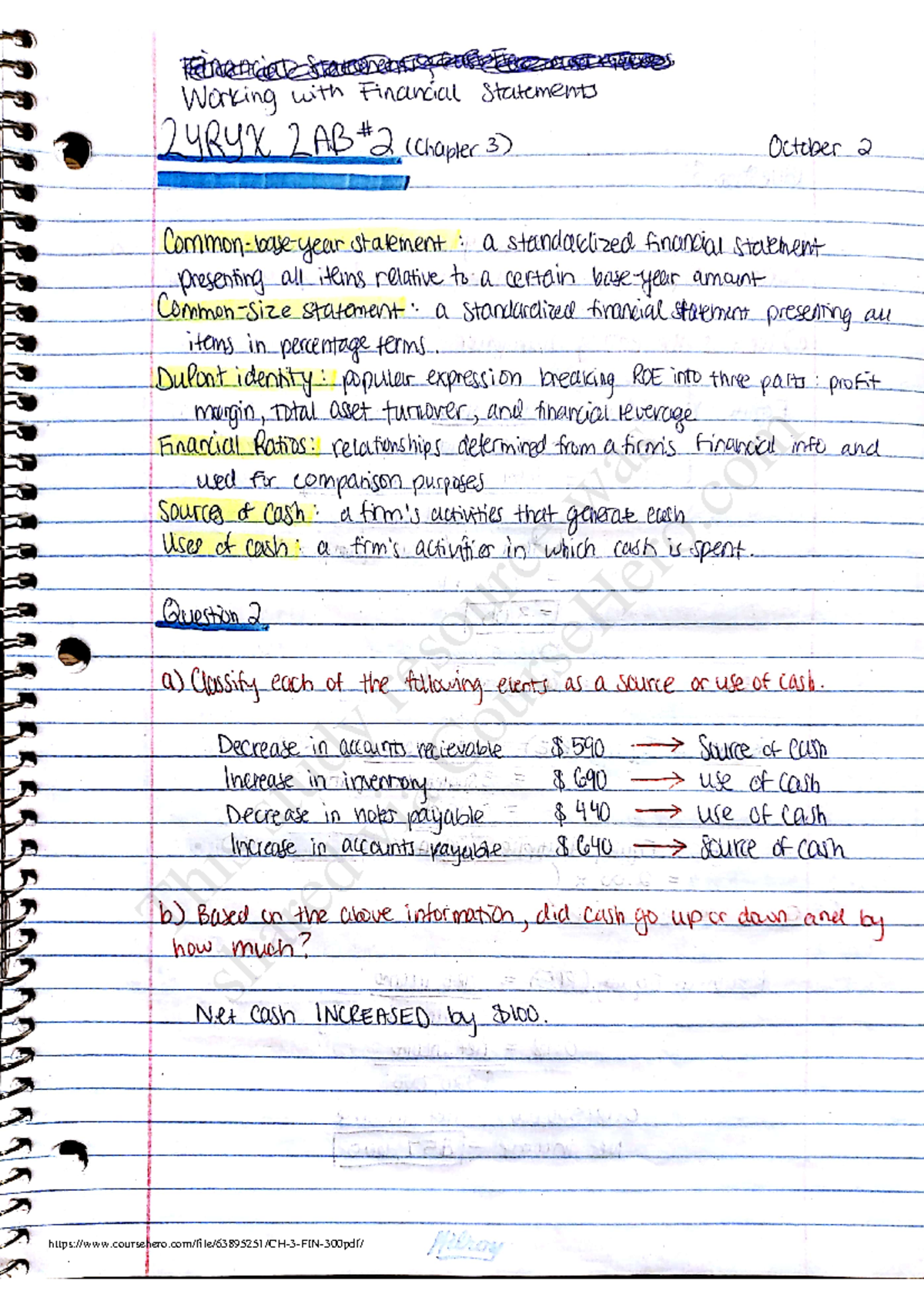 FIN300 Ch. 3 - Lecture notes 3 - fin 300 - shared via CourseHero shared ...