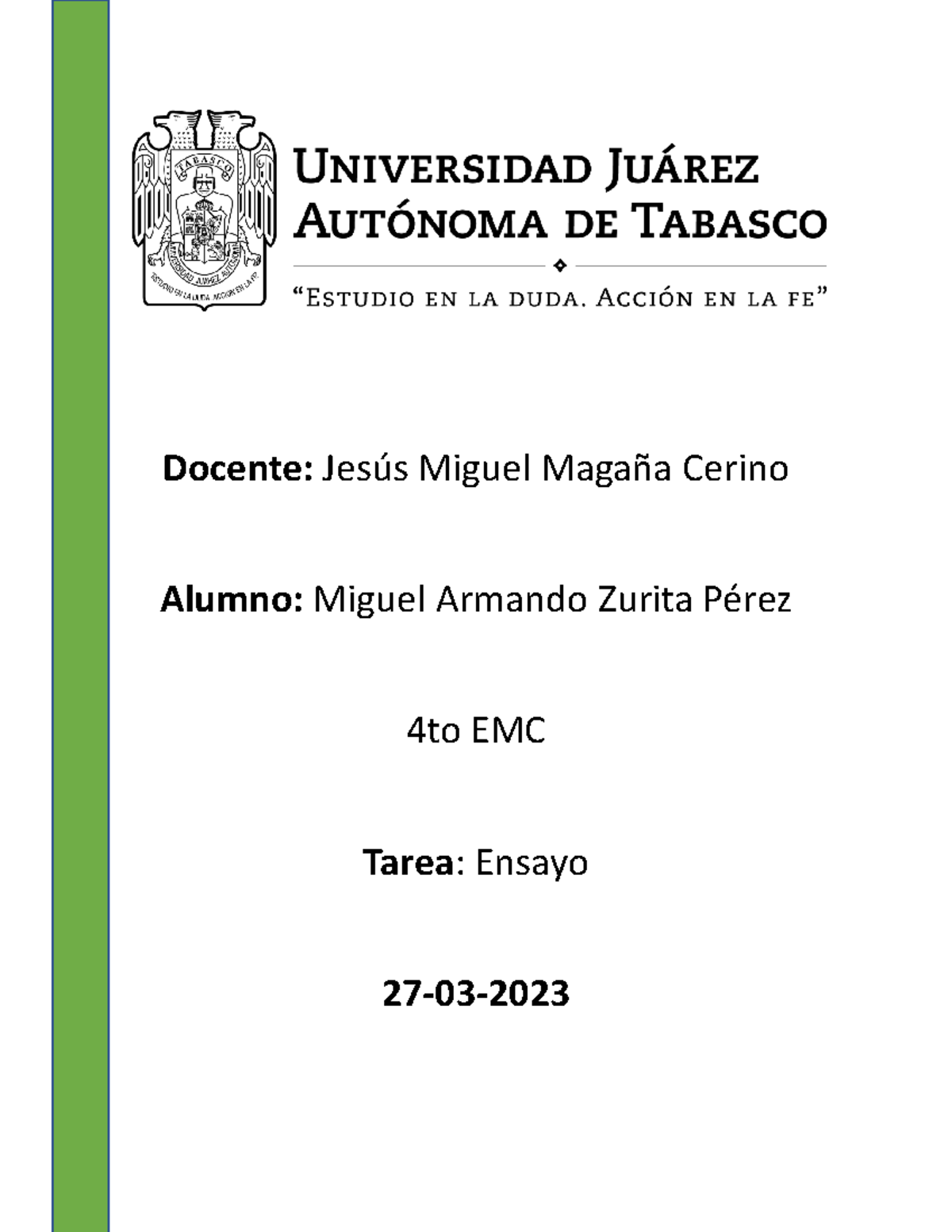 Ensayo 2703 gestion en salud Docente Jesús Miguel Magaña Cerino