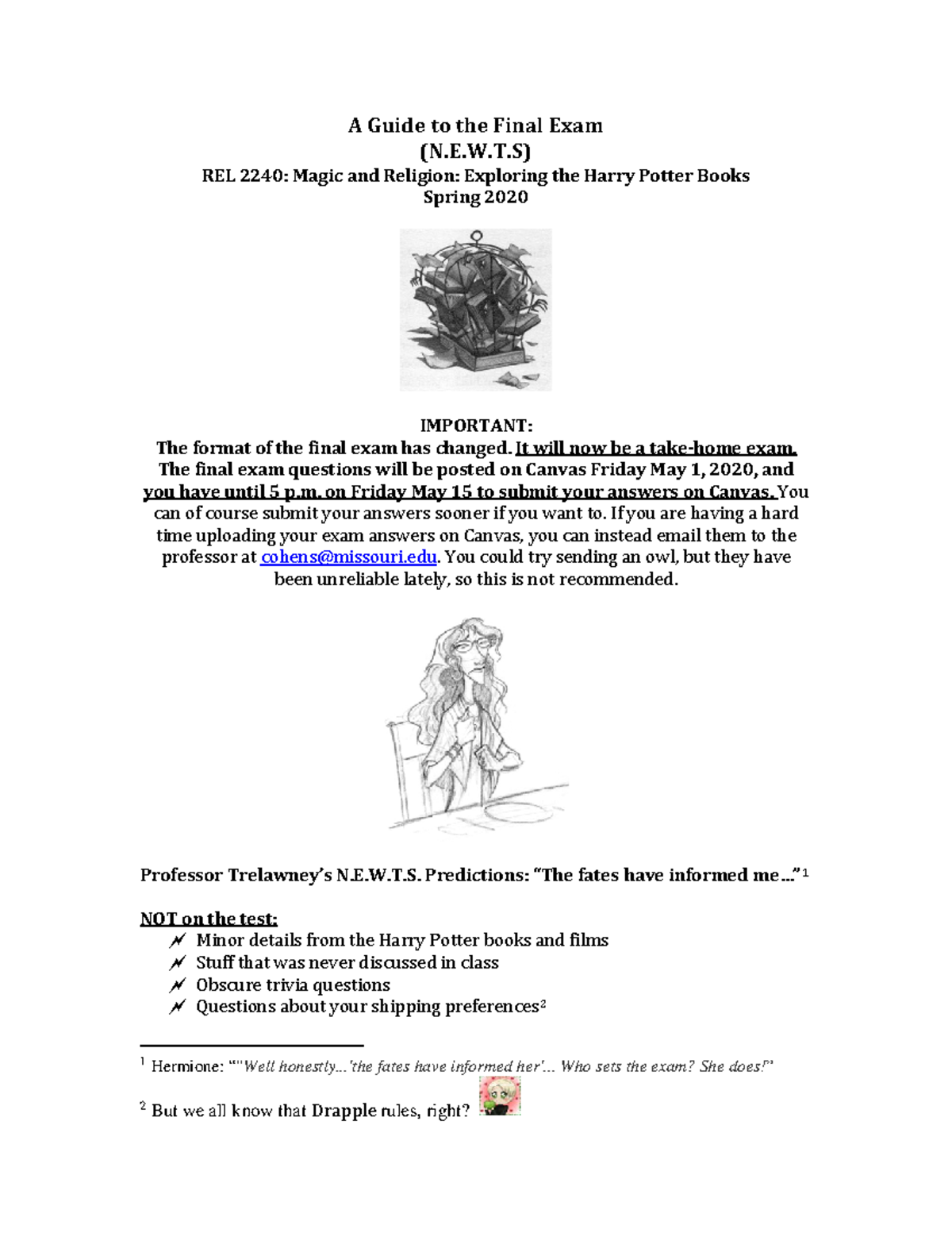 HP final guide SP 20-1 - A Guide to the Final Exam (N.E.W.T) REL 2240 ...