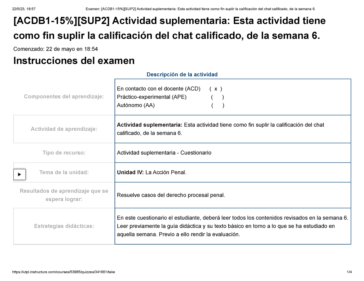 Examen Acdb Sup Actividad Suplementaria Esta Actividad Tiene Como Fin Suplir La Studocu