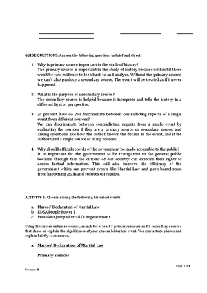 GEC2 Lesson 7 - Readings in Philippine History - ACTIVITY 1: GUIDE ...