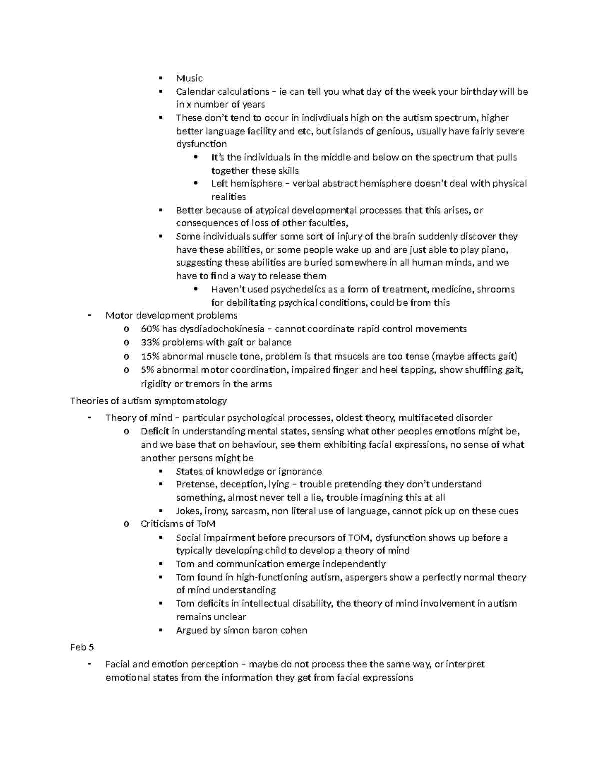 Abnormal Psych notes-5 - Music Calendar calculations – ie can tell you ...