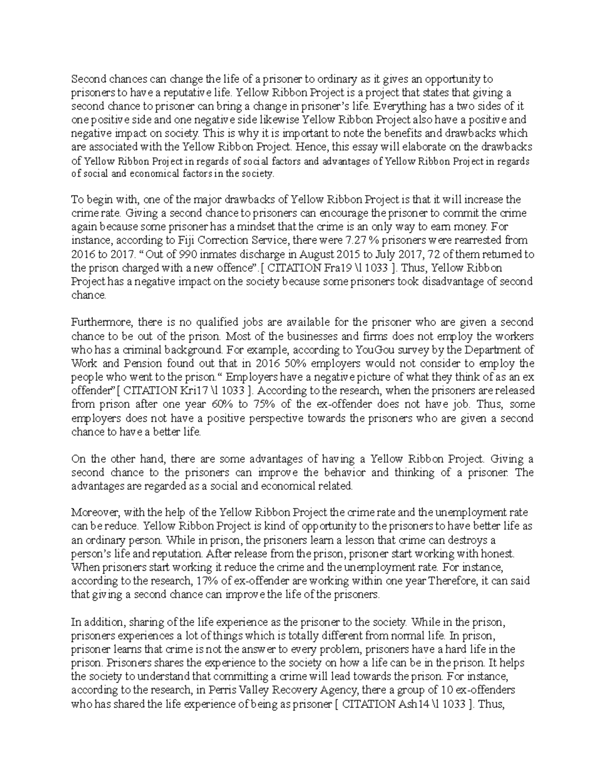 Write - UP for UU114 Assignment - Second chances can change the life of ...