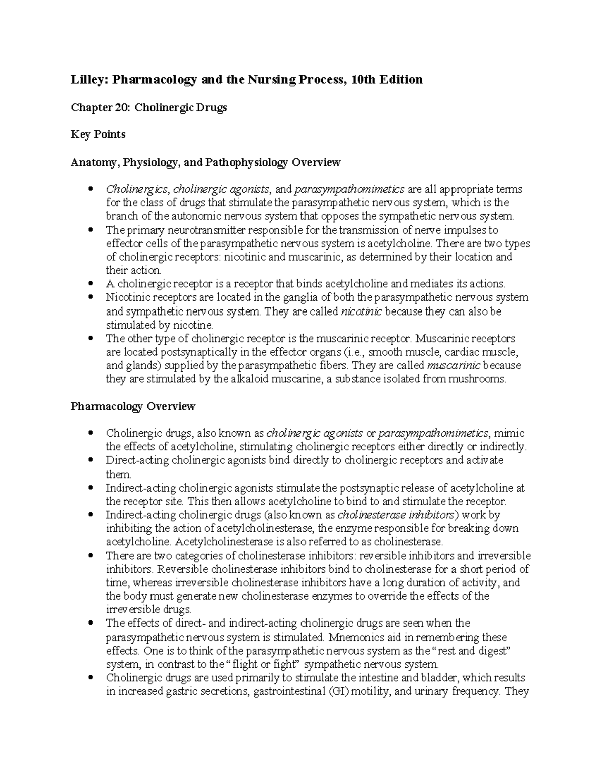 Chapter 020 - jkhkjhk,kjm - Lilley: Pharmacology and the Nursing ...