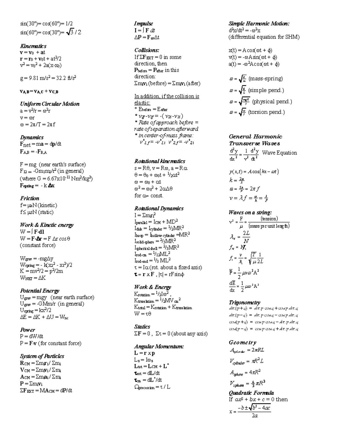 211formula-sheet-slfjsdflsdkfj-sin-30-cos-60-1-sin-60-cos