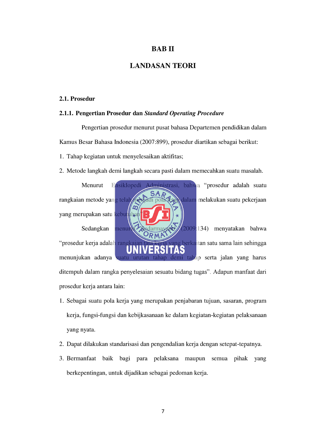 File 10-Bab-II-Landasan-Teori - 7 BAB II LANDASAN TEORI Prosedur 2.1 ...