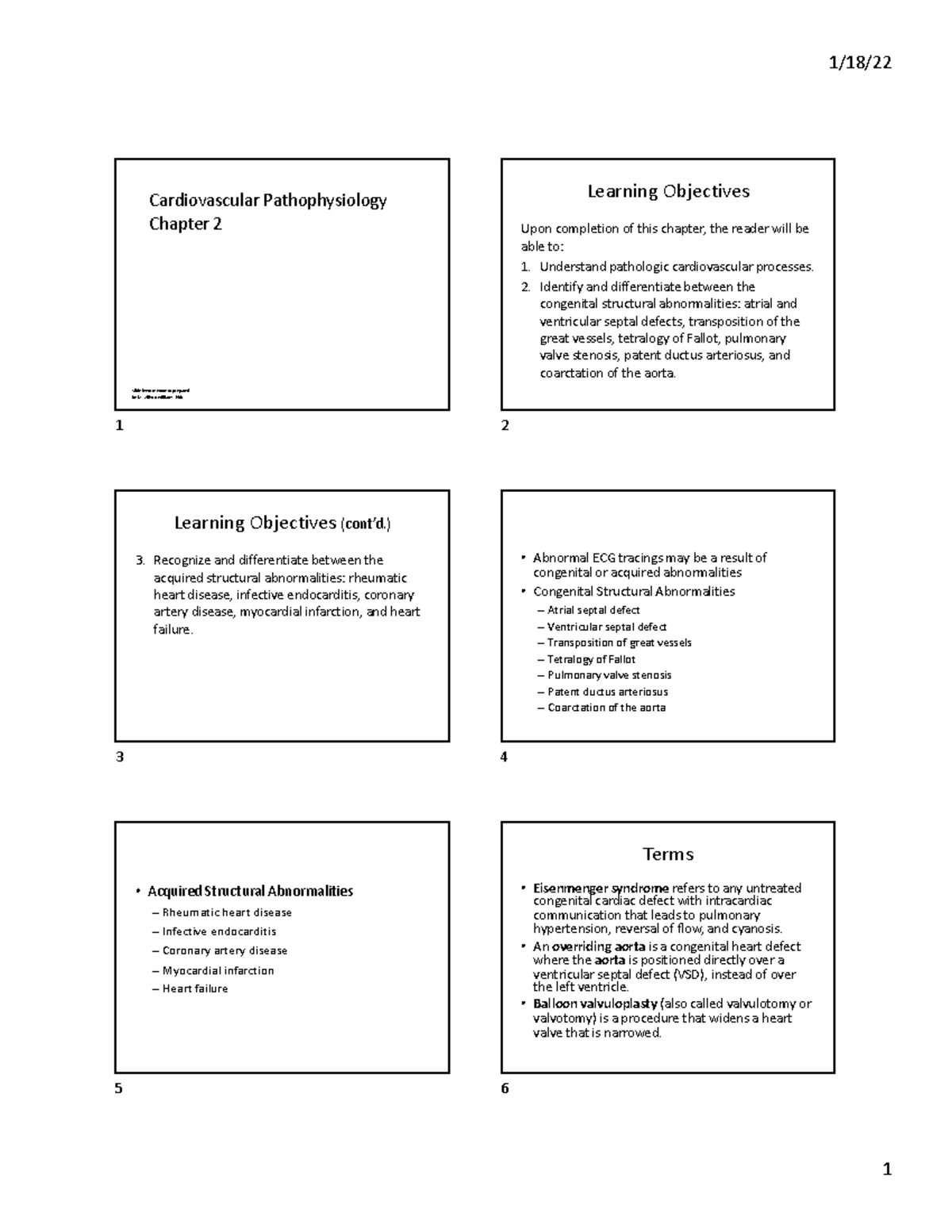 Ch 2 & 3 CV Pathophysiology & Testing - Cardiovascular Pathophysiology ...