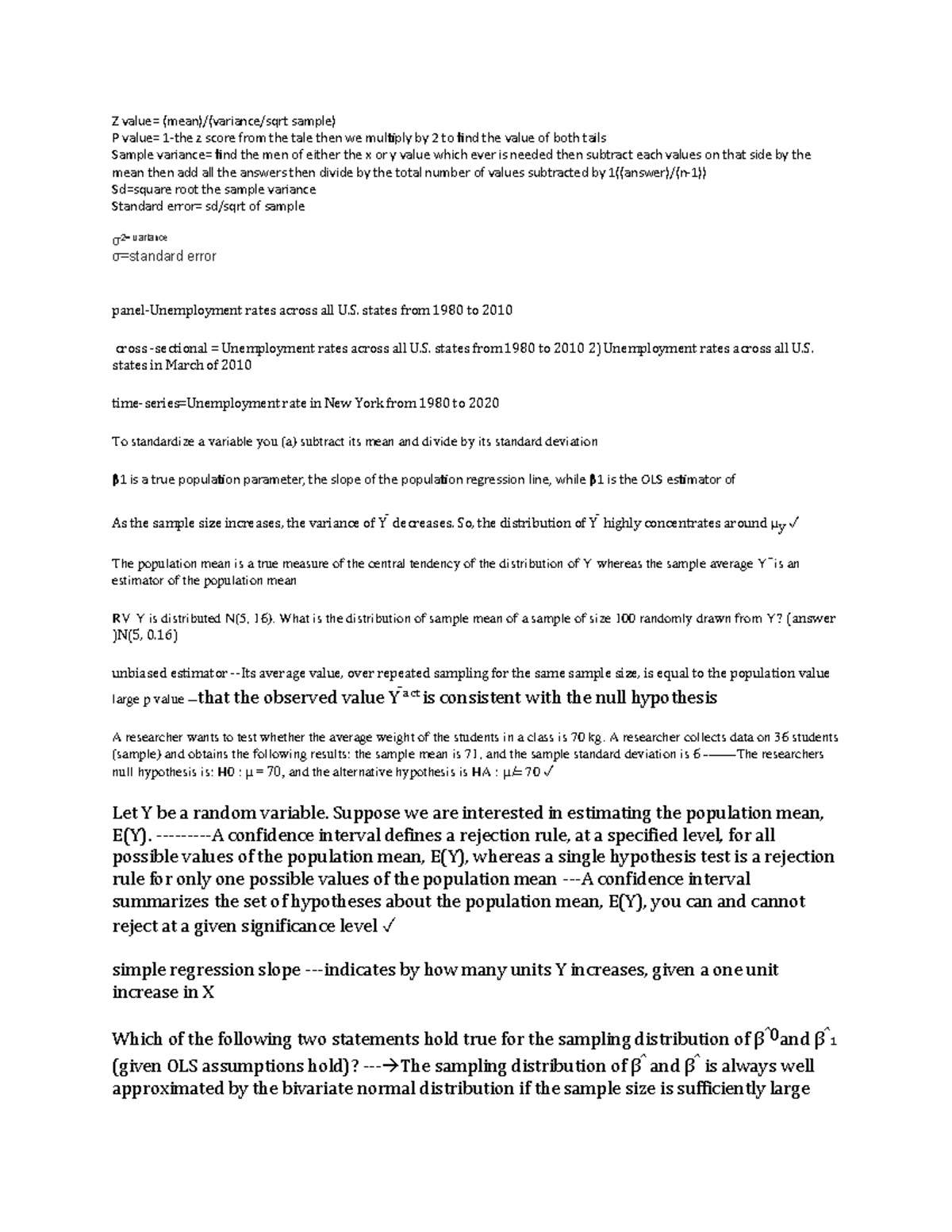 eco-4000-cheat-sheet-z-value-mean-variance-sqrt-sample-p-value