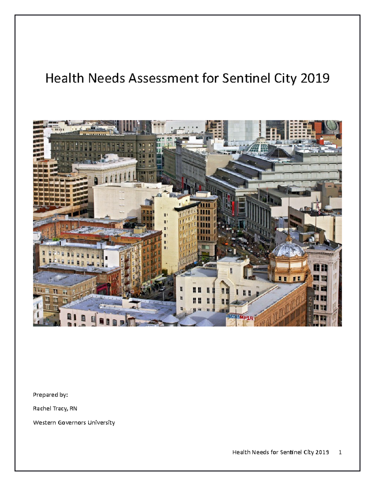 Sentinel City Online Health Needs Assessment for Sentinel City 2019