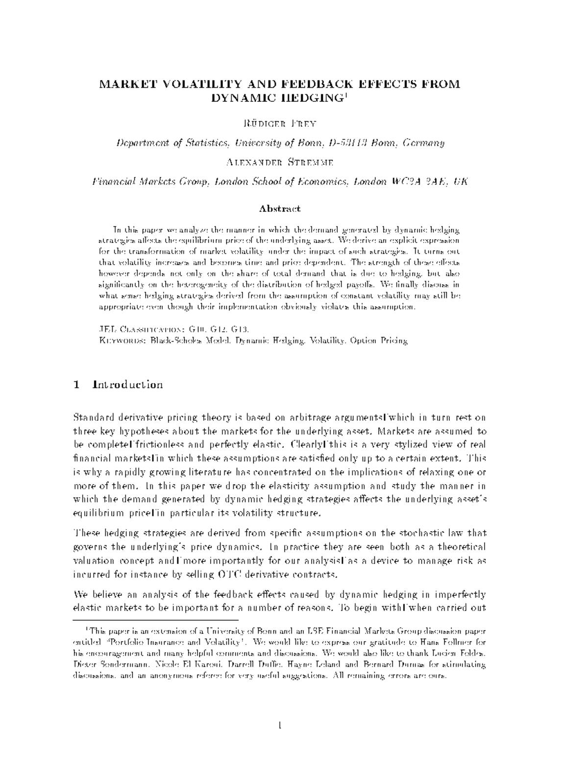 Frey Stremme - MATH - MARKETVOLATILITYANDFEEDBACKEFFECTSFROM ...