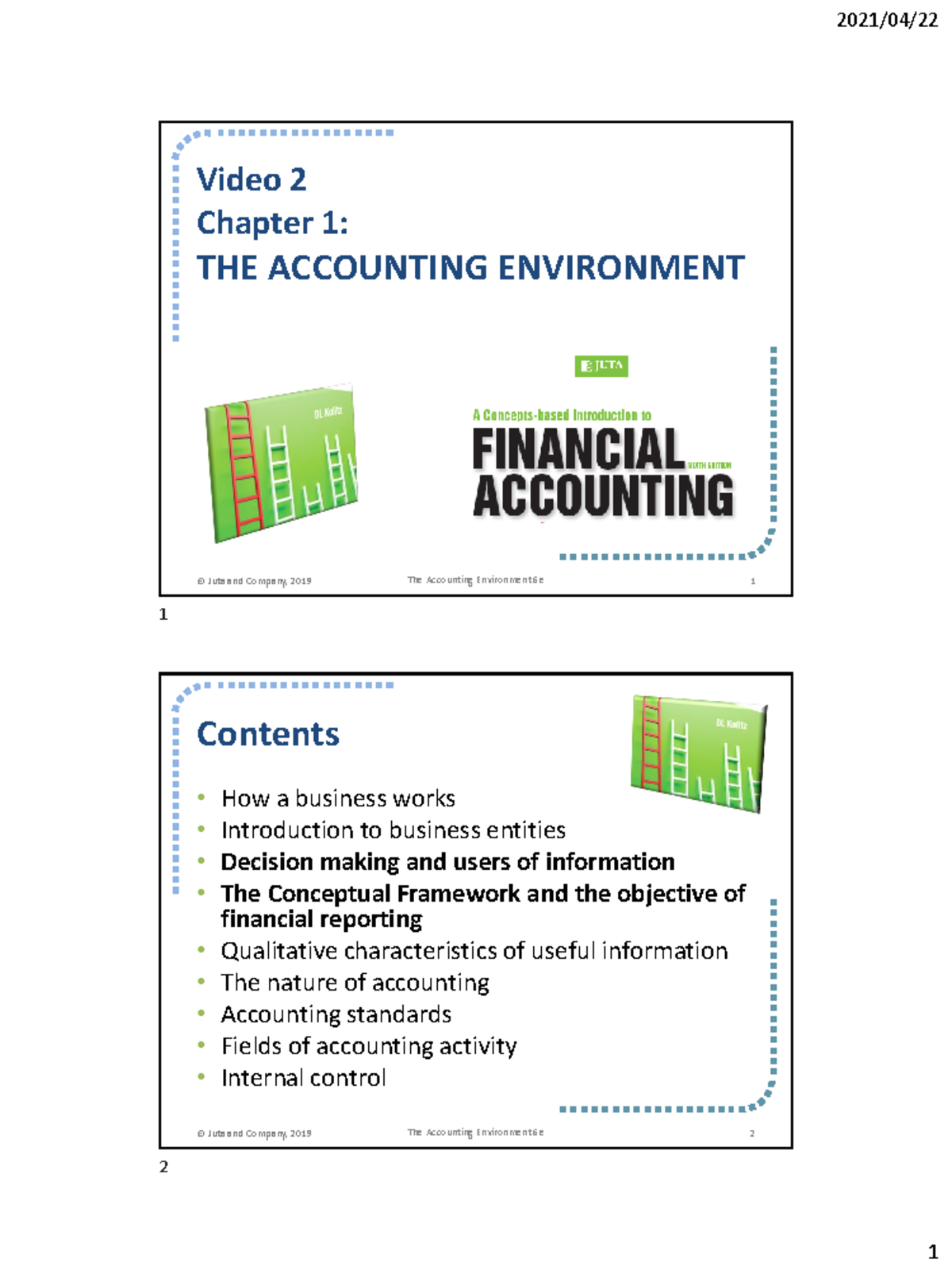 Chapter 1 - Lecture video 2 - © Juta and Company, 2019 The Accounting ...