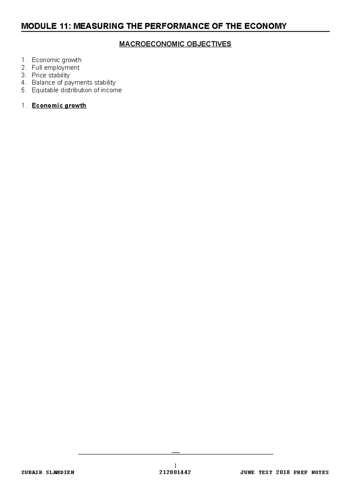 Module 11 - Revision Study Notes - S004SEC - MODULE 11: MEASURING THE ...