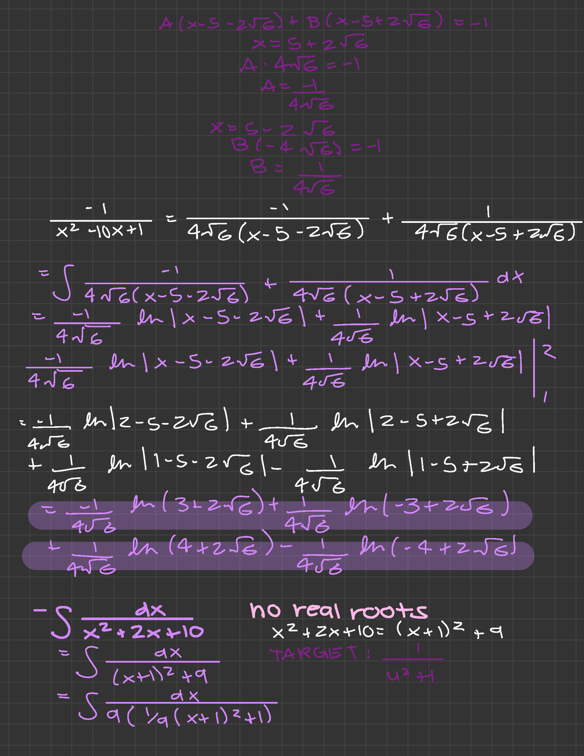 Math 31B Notes 13B - A- ( X - S - 256 ) 1- B. ( × -5+256 ) = - I = 5+ A ...