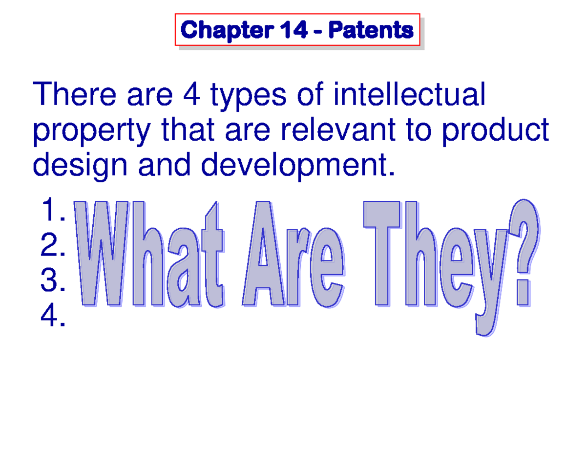 16-Patents - Product Design And Development Slide - Chapter 14 ...