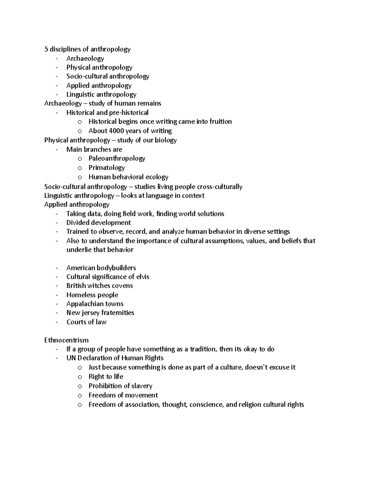 5-disciplines-of-anthropology-studocu