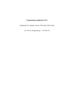 Discussion Forum Unit 1 - In the context of Java programming, discuss ...