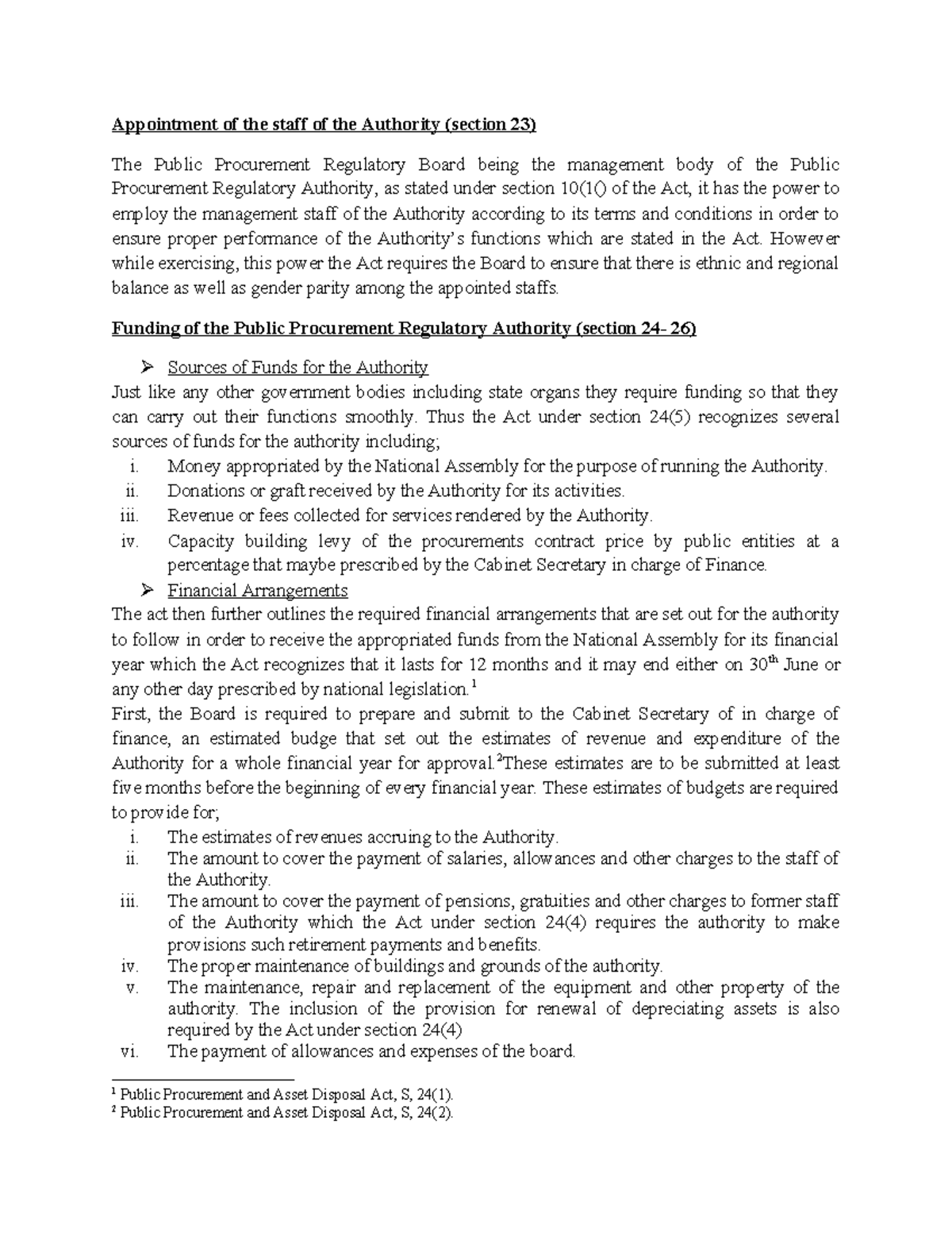 Public Procurement (Section 23-26) - Appointment of the staff of the ...