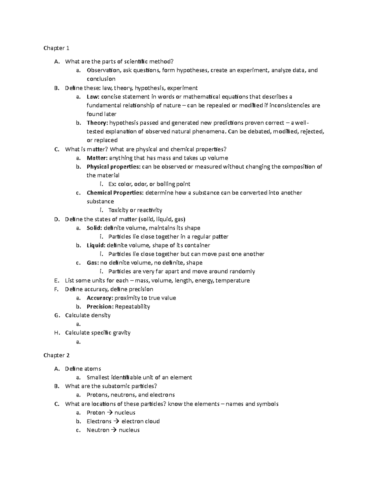 Chemistry Study Guide - limon-lewis - Chapter 1 A. What are the parts ...