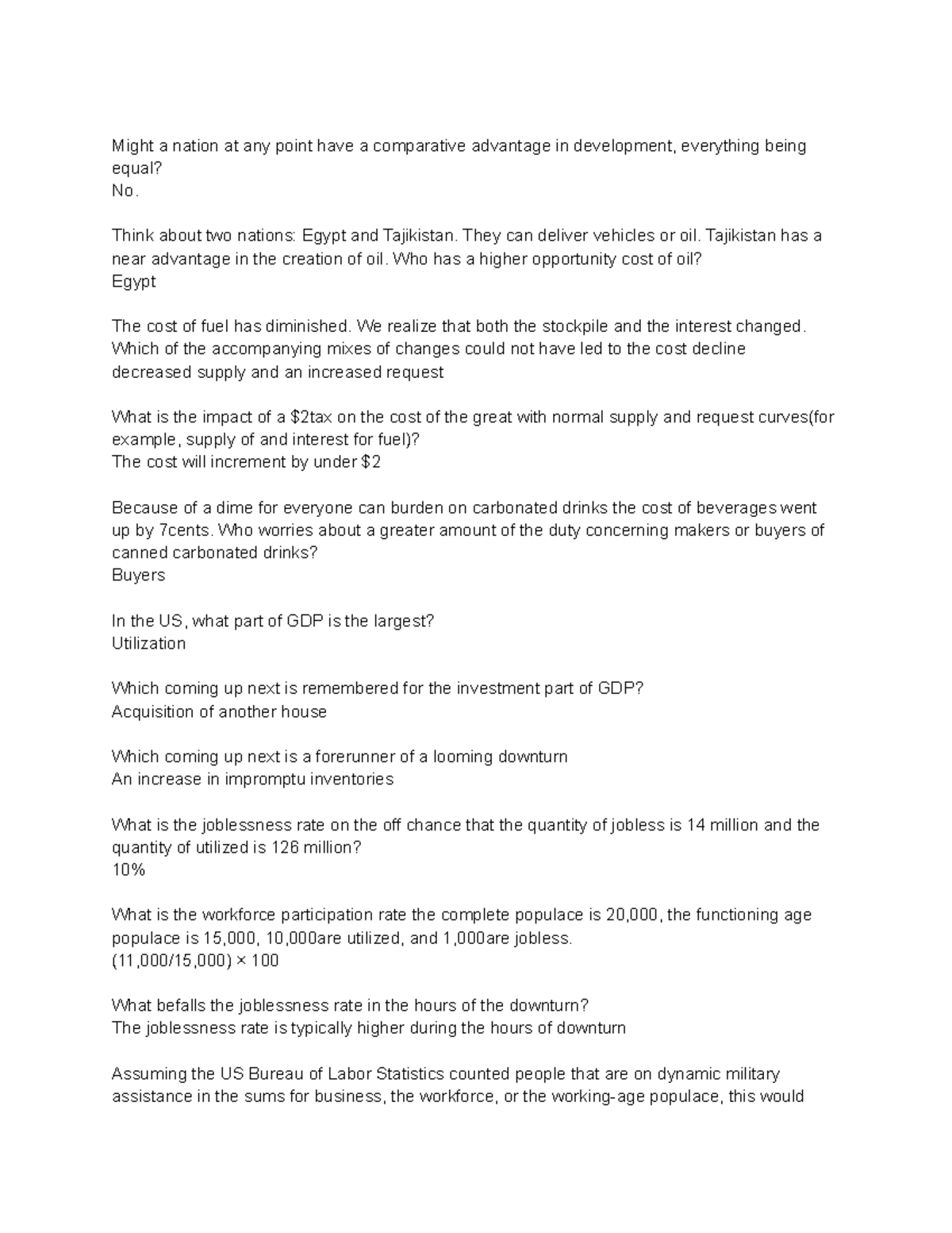 Econ Chapter 3 notes - Might a nation at any point have a comparative ...