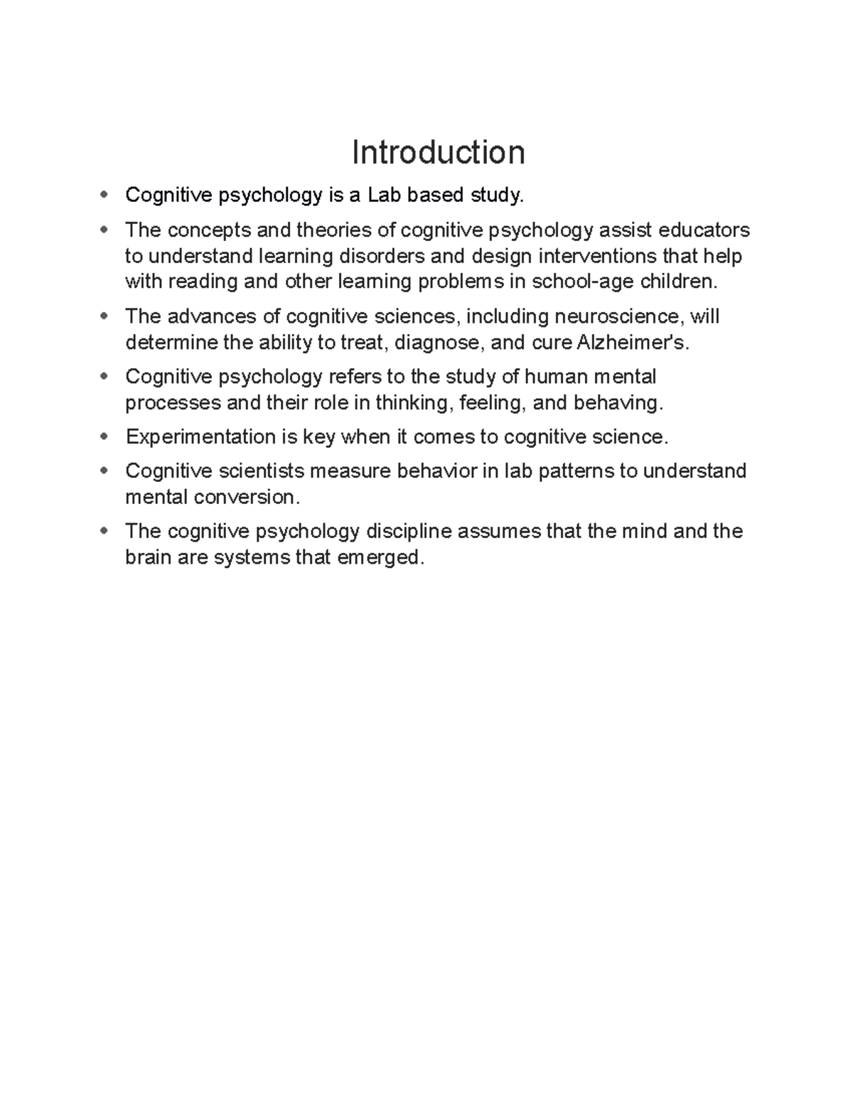 Intro To Psych Cognitive - Introduction Cognitive Psychology Is A Lab ...