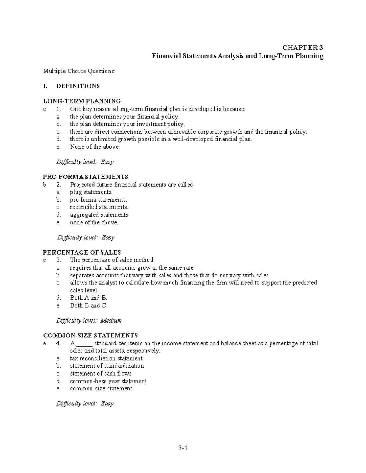 Chapter 003 - read - CHAPTER 3 Financial Statements Analysis and Long ...