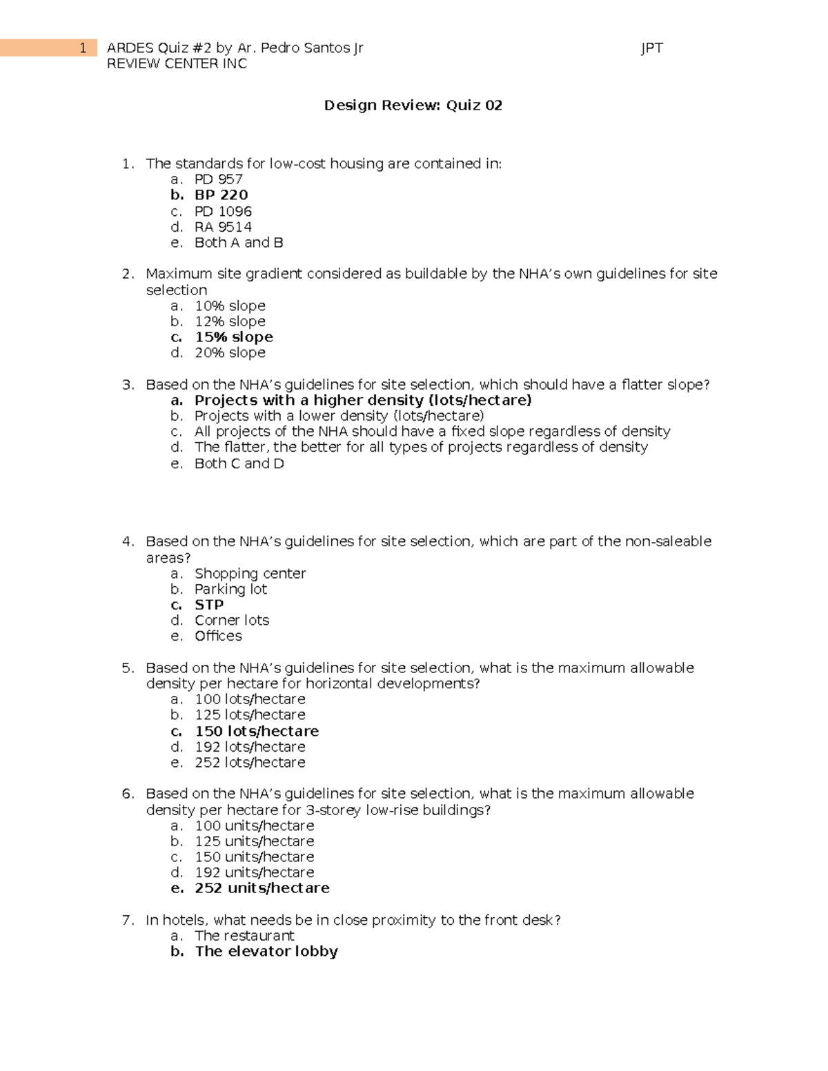 AR DES Pedro Quiz 2 Bldg Types 2 - 1 ARDES Quiz #2 by Ar. Pedro Santos ...