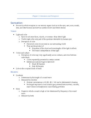 Chapter 2 - Lecture Notes - Chapter 2: Biology And Behavior ...