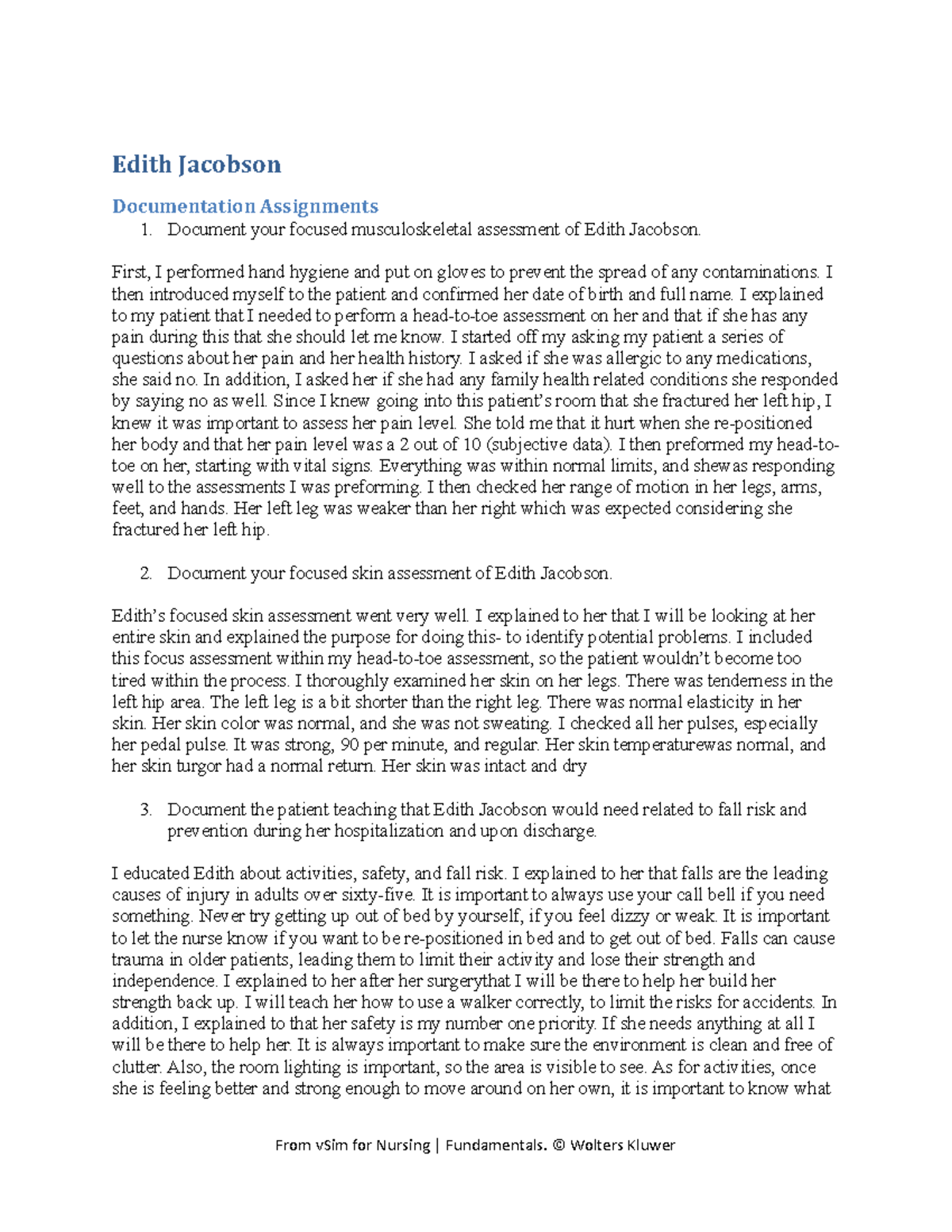 Edith Jacobson Da Sims Studocu