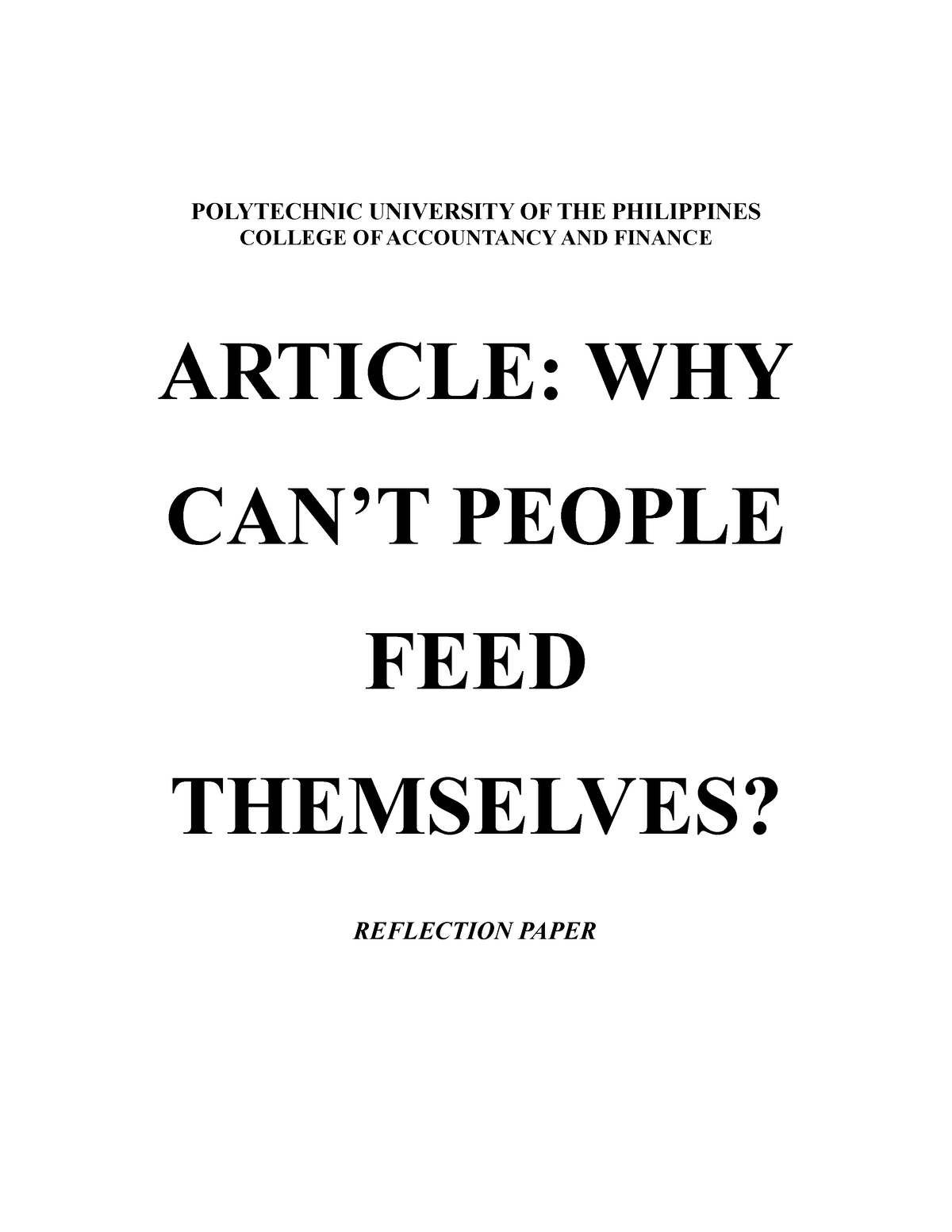 reflection-paper-why-can-t-people-feed-themselves-polytechnic