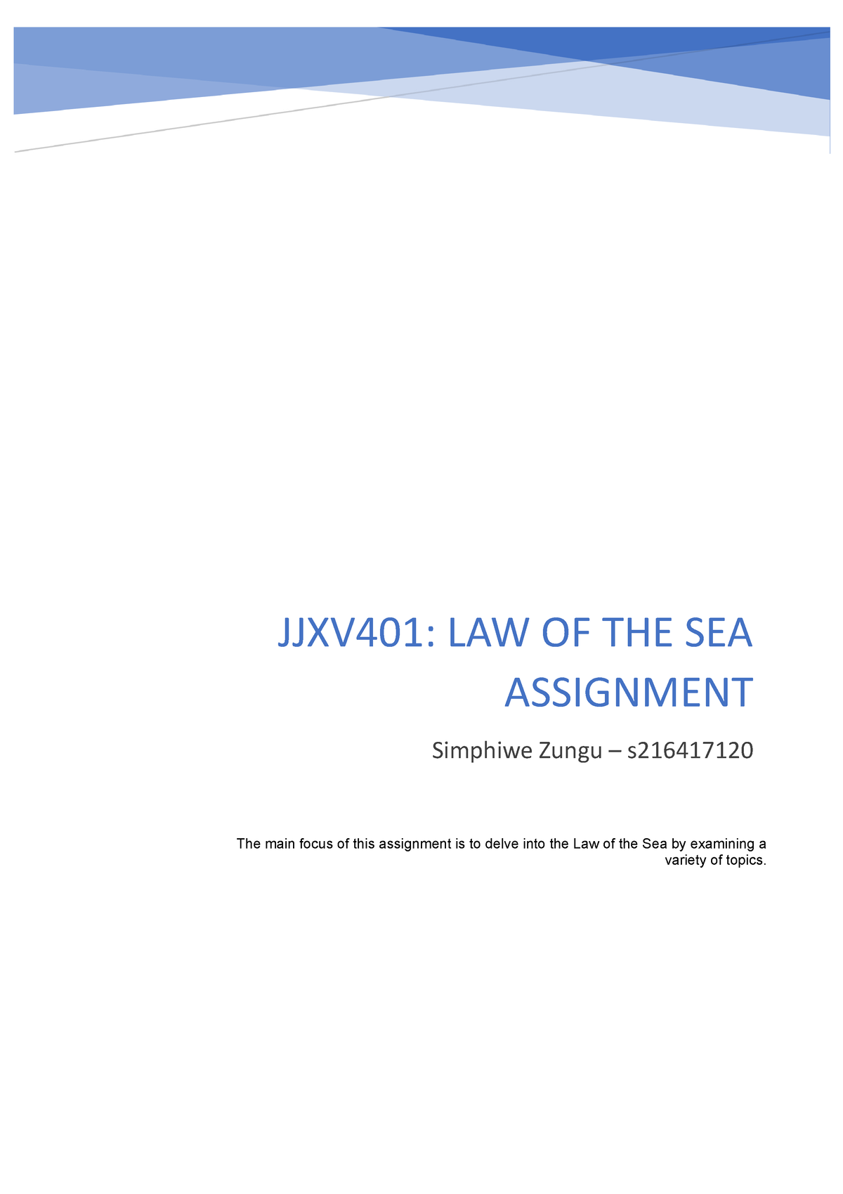 assignment on law of sea