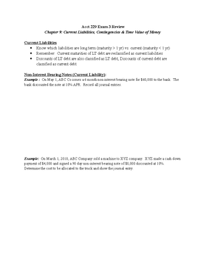 Acct 229 Exam 2 Review - Accounting 229 Exam #2 Review Chapter 5 ...