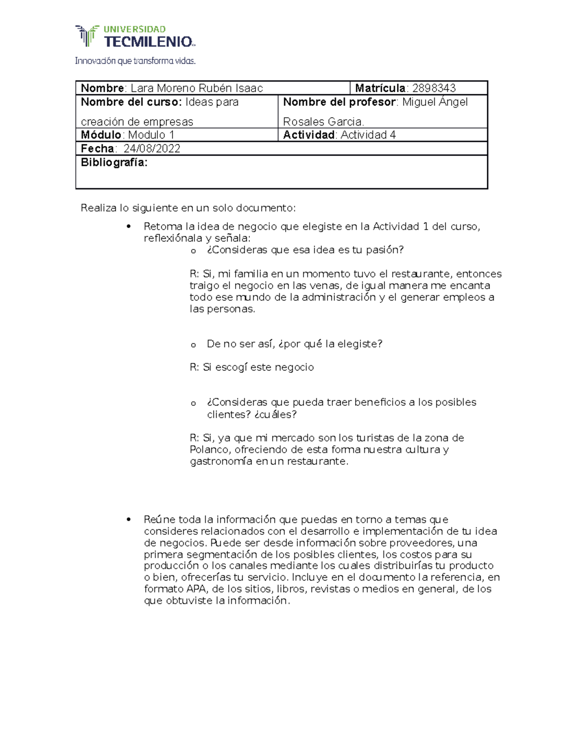 Tarea 4 Actividad 4 Nombre Lara Moreno Rubén Isaac Matrícula 2898343 Nombre Del Curso 4100