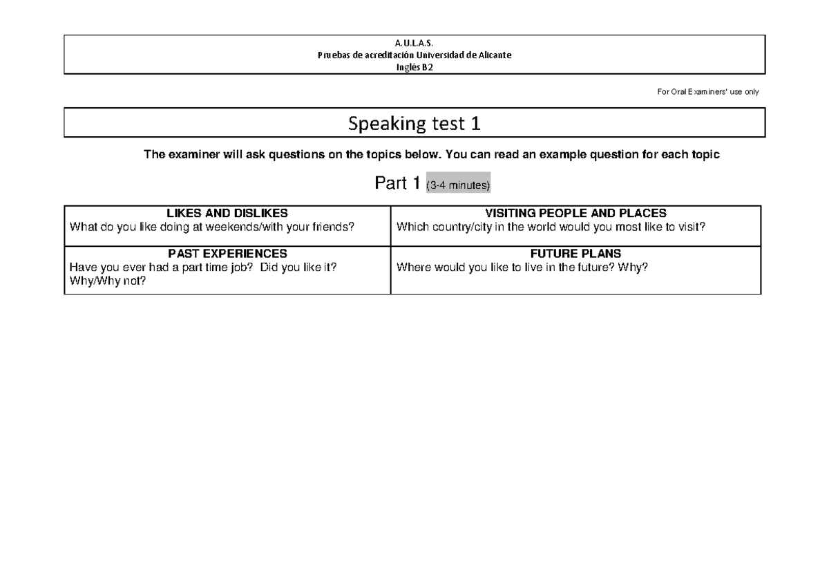 Speaking B2 - Model orientatiu per abans de l'exàmen - Pruebas de ...