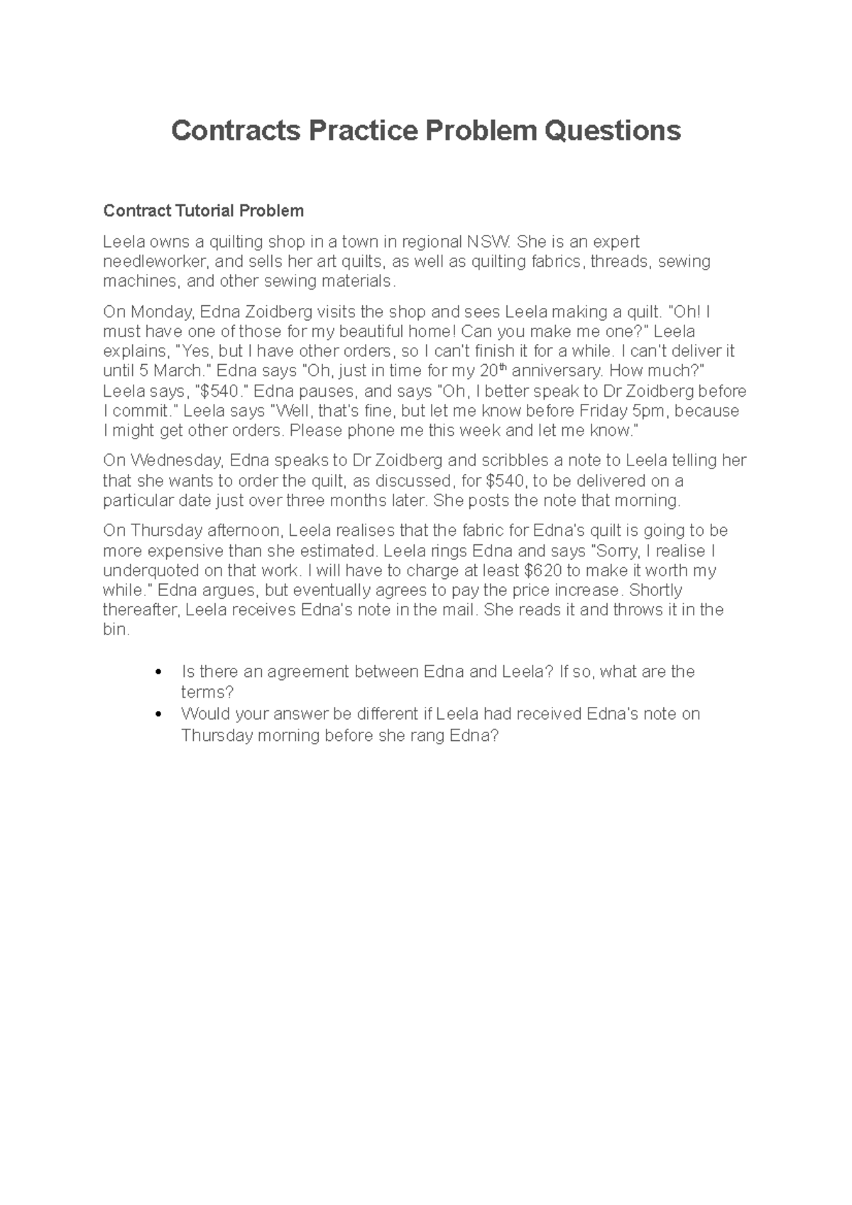 Contracts Practice Problem Questions Contracts Practice Problem Questions Contract Tutorial Contracts Practice Problem Questions Contracts Practice Problem Questions Contract Tutorial