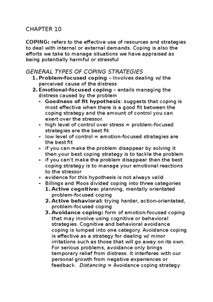 Exam notes - PSIH2724 – Final Exam notes Chapter 1 1. The 3 stages of ...