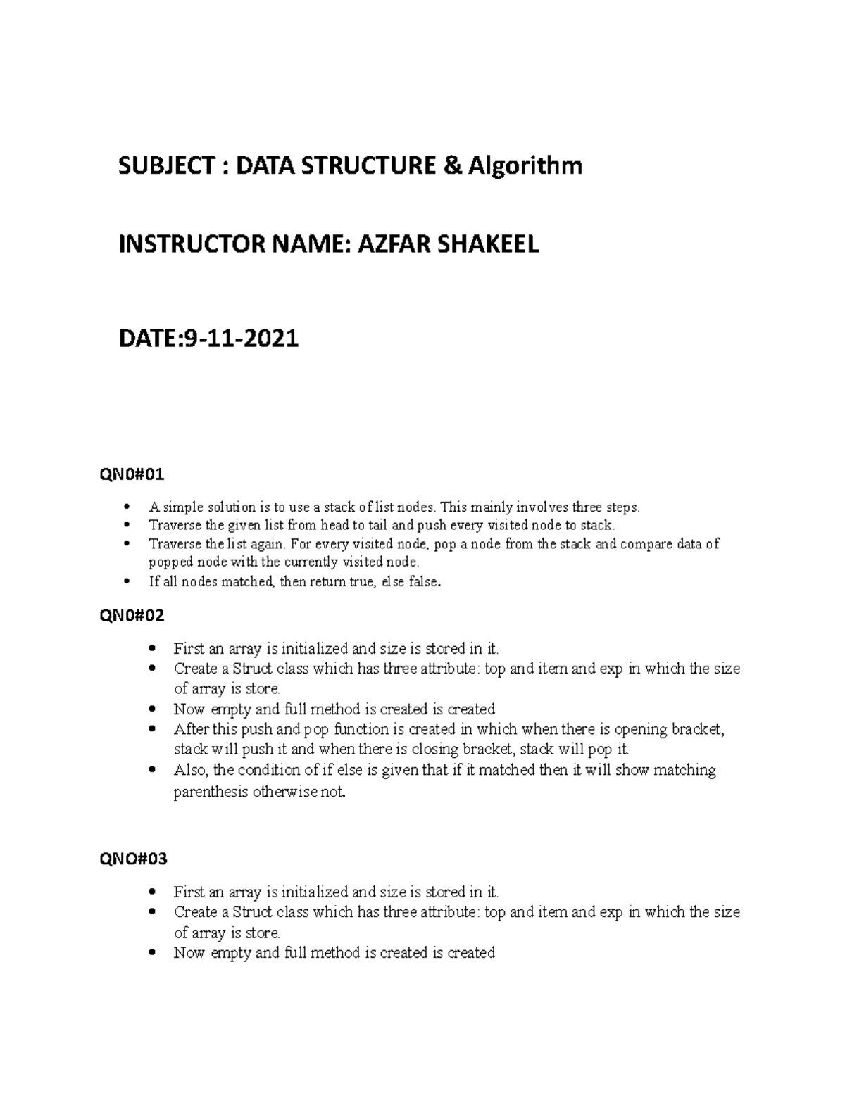 DS Algorithm 02 class DLD Assignment 02 assignment of comsats ...