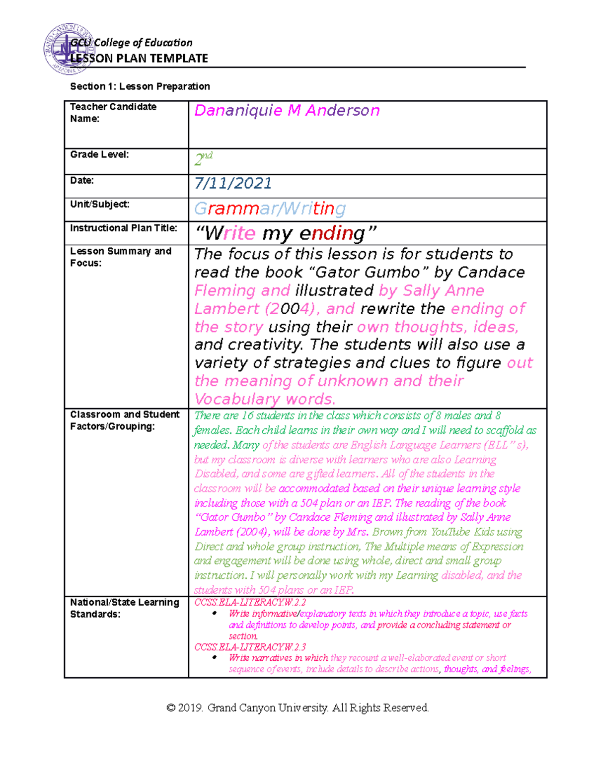 how to write introduction for lesson plan