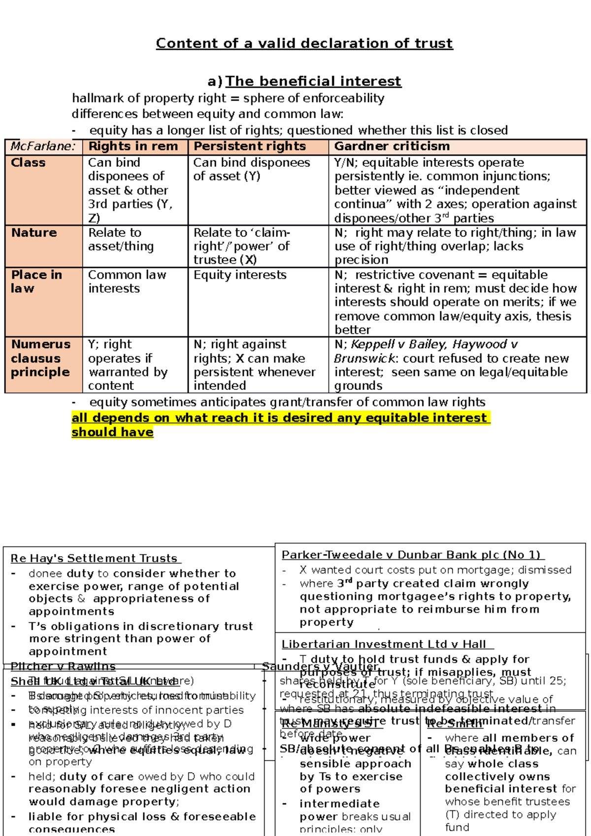 equitable assignment vs declaration of trust