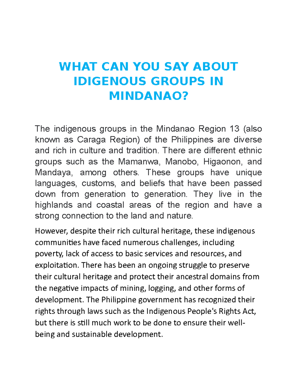 essay about mindanao culture