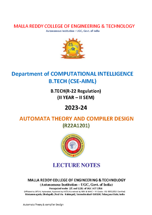 ATC-MOD2notes - Notes Atc - Automata Theory And Computability - Studocu