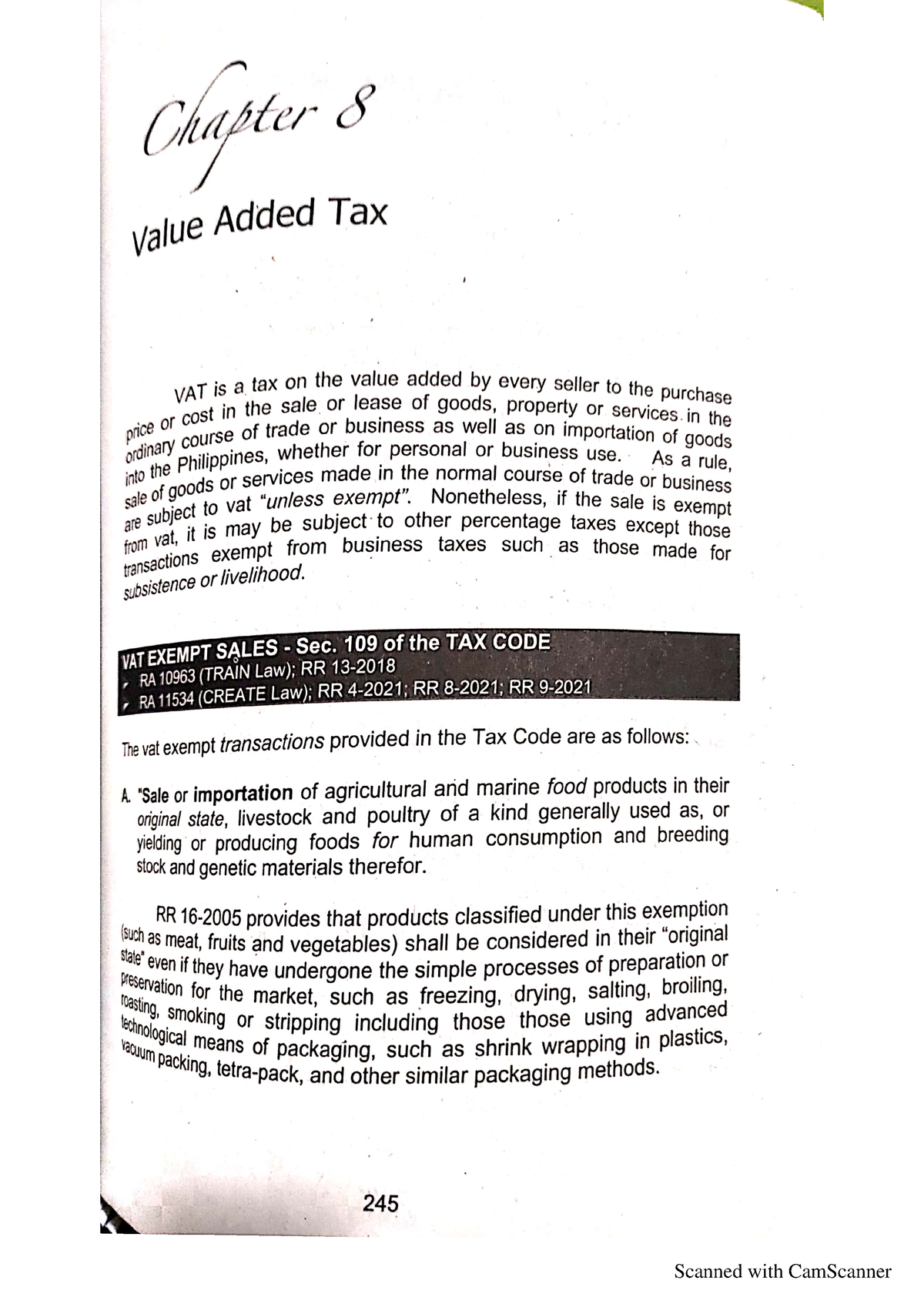 Chapter 8 - VAT - Value Added Tax - BS Accountancy - Studocu