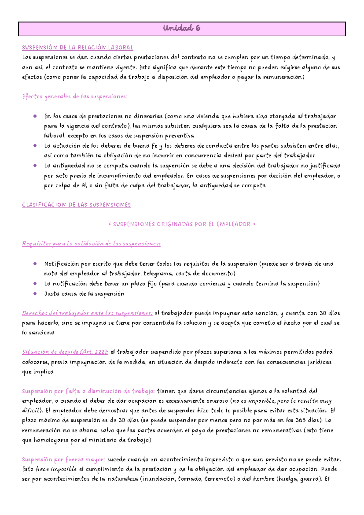 Resumen Segundo Parcial DE Derecho Laboral Y Previsional - Unidad 6 ...
