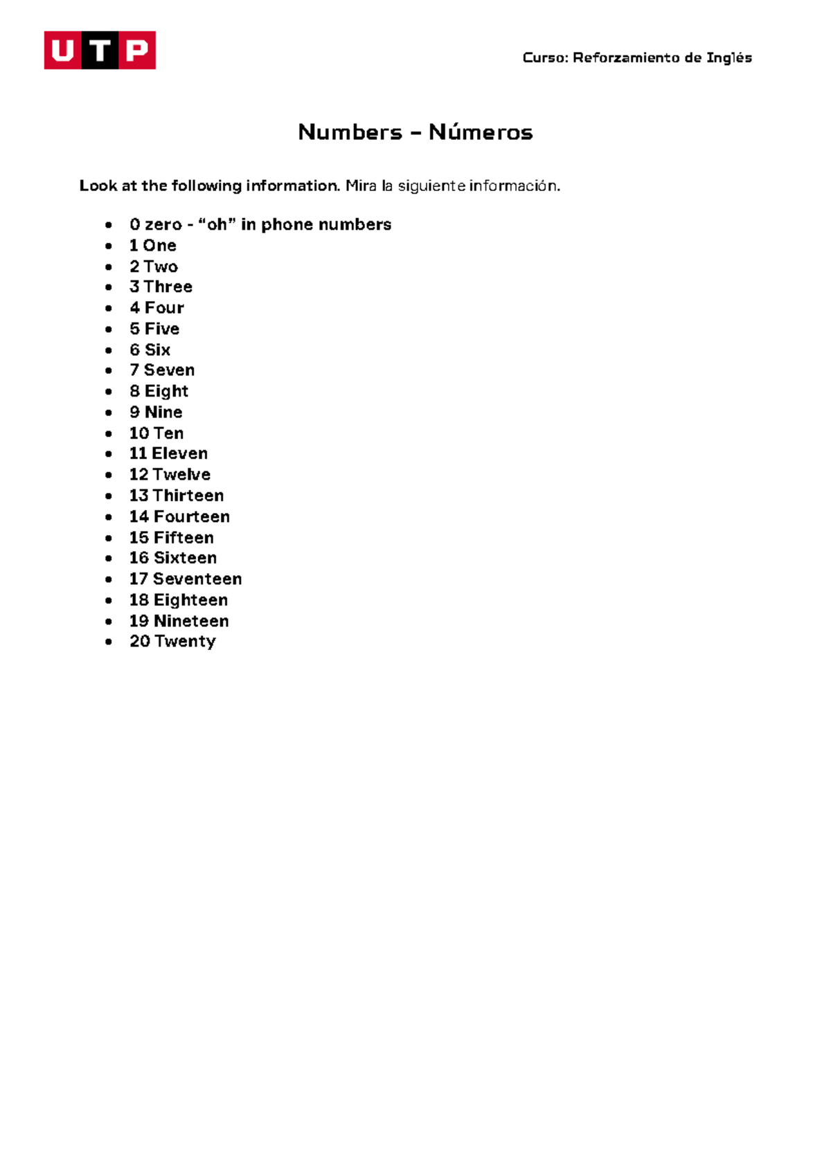 Week+1+-+Numbers+0-20+u28Glossaryu 29 pdf Tzadbf - Economía General ...